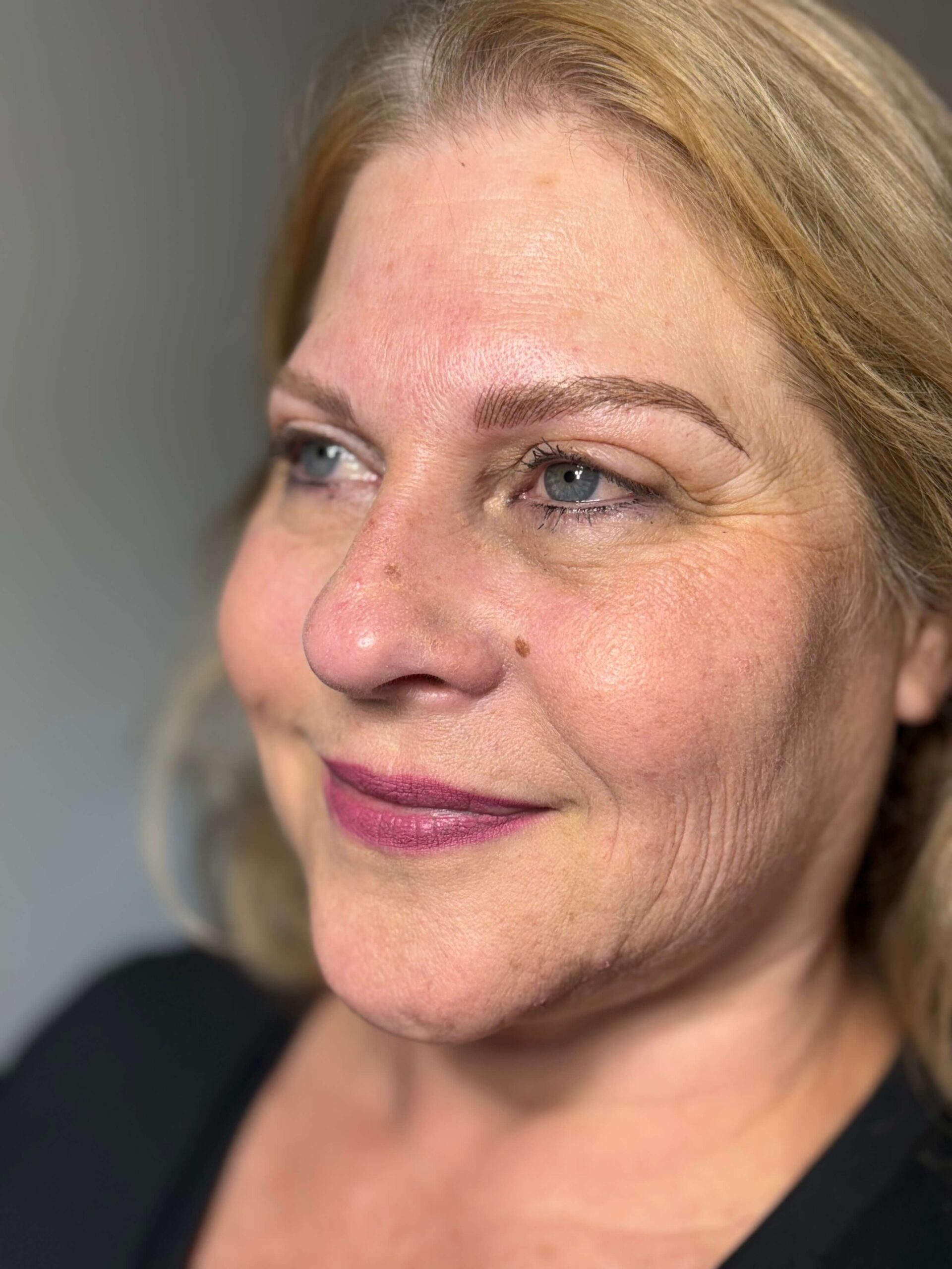 a close up of a person