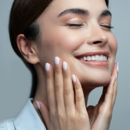 a woman with her mouth open