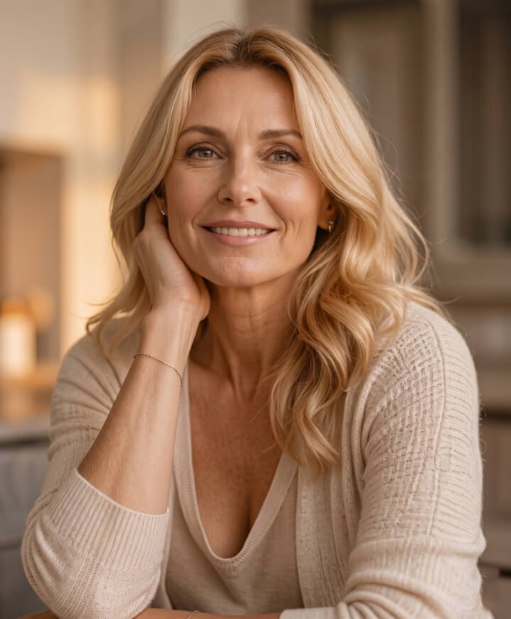 a woman smiling for the camera